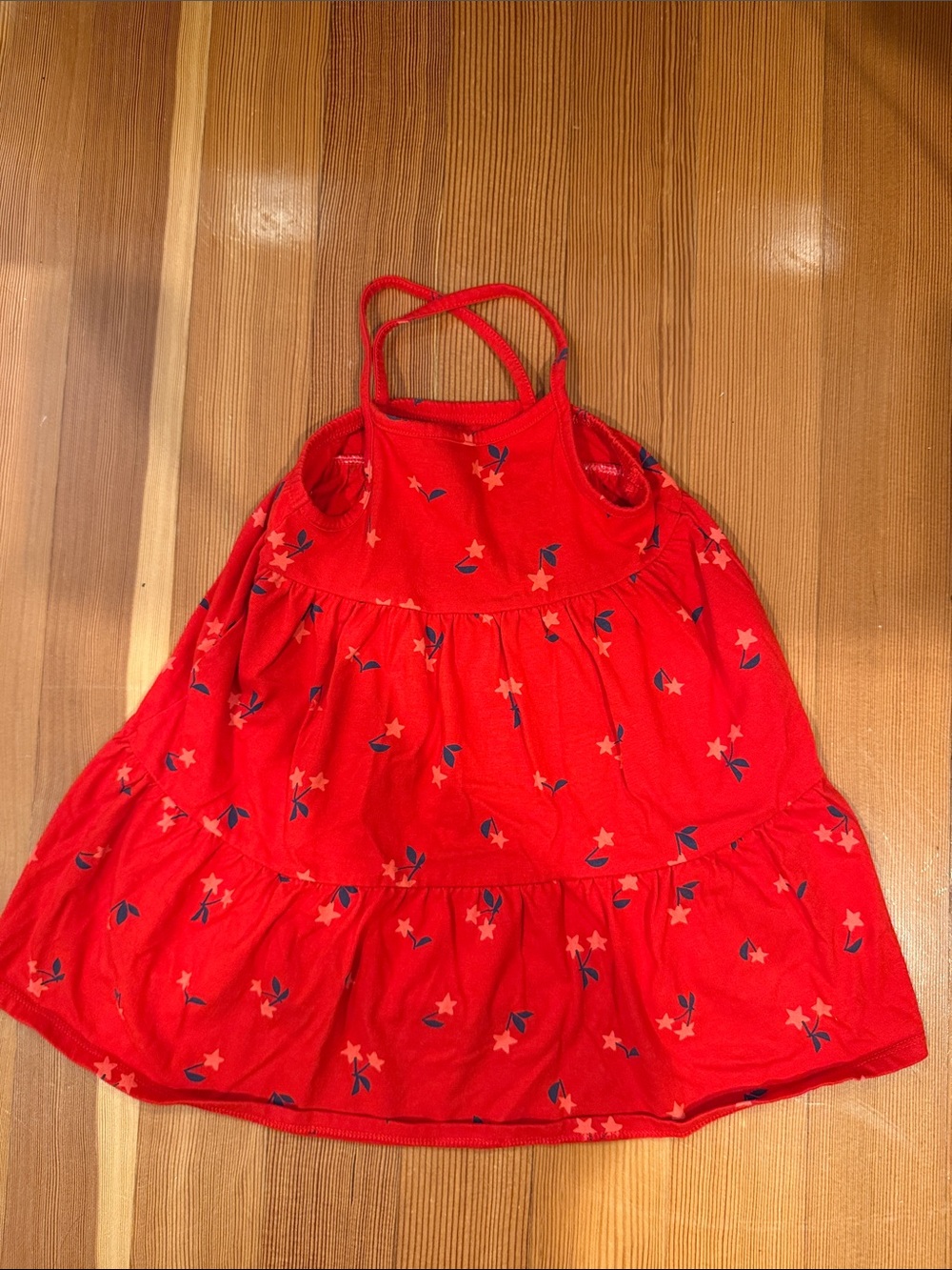 Cat & Jack Red Floral Tie-Back Dress